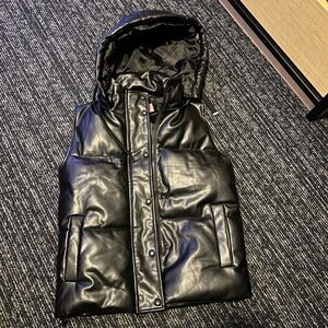 Leather puffer vest